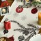 Red Pine Trees Merry Christmas Table Runner, Winter Xmas Holiday Kitchen Dining Table Decoration for Home Party Decor 13x72 Inch